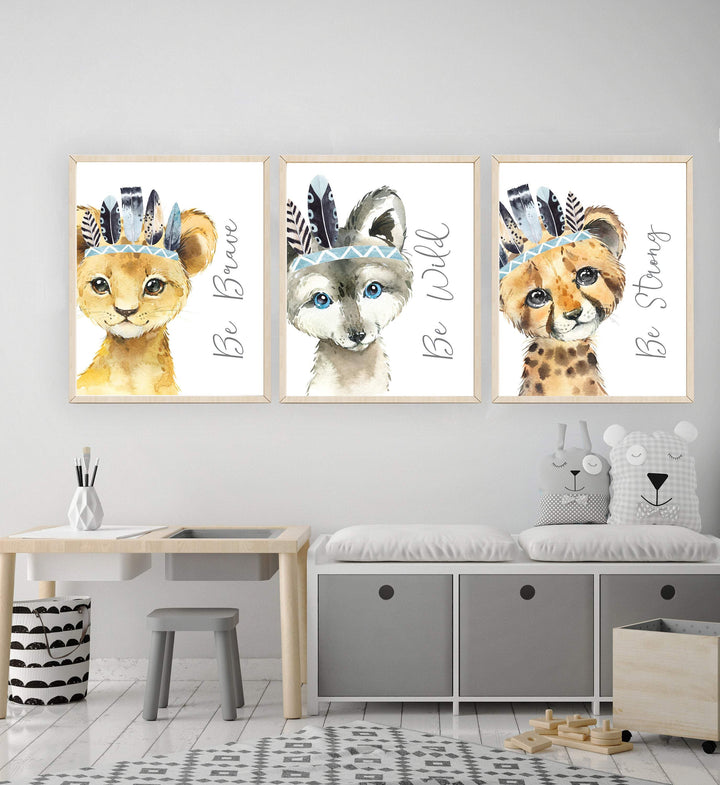 safari animal nursery prints - Tribal nursery decor - Boy safari nursery nursery art print baby nursery bedroom decor
