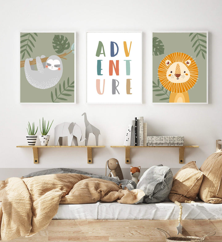 Safari nursery wall art - Adventure art print - Jungle nursery decor - Nursery animal prints - Adventure printable - Boys room decor - H2274 nursery art print baby nursery bedroom decor