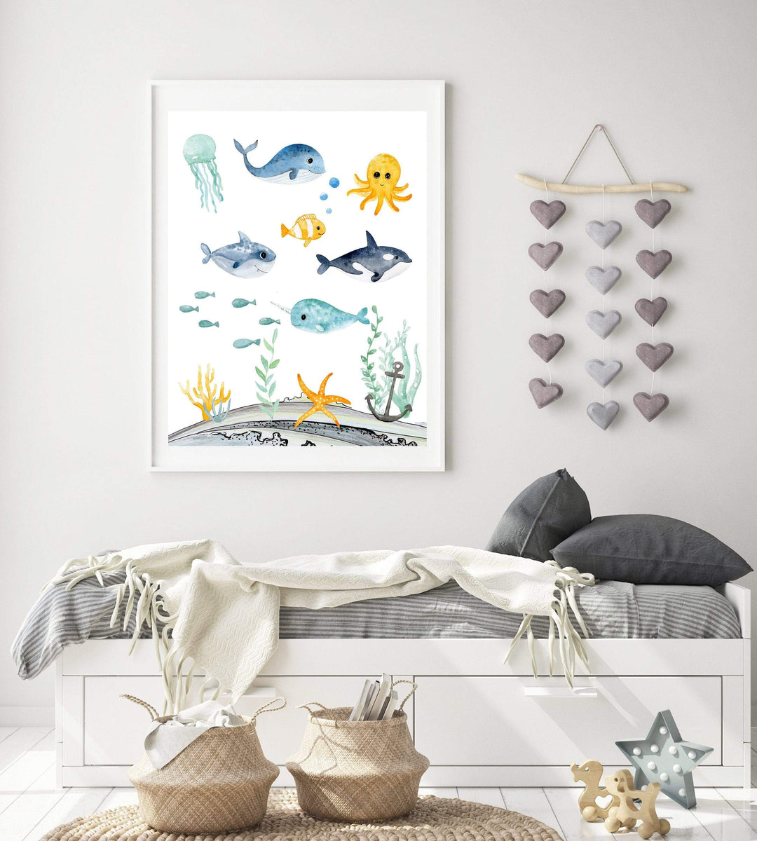 Sea animals wall art | Ocean Art printable | Nautical art print nursery art print baby nursery bedroom decor