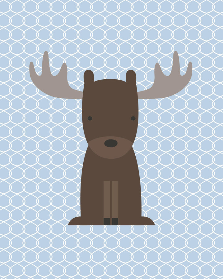 Set of 3 woodland animals - Baby boy nursery wall art - Boys room decor - Woodland animal set - Blue nursery prints - Printable nursery art nursery art print baby nursery bedroom decor