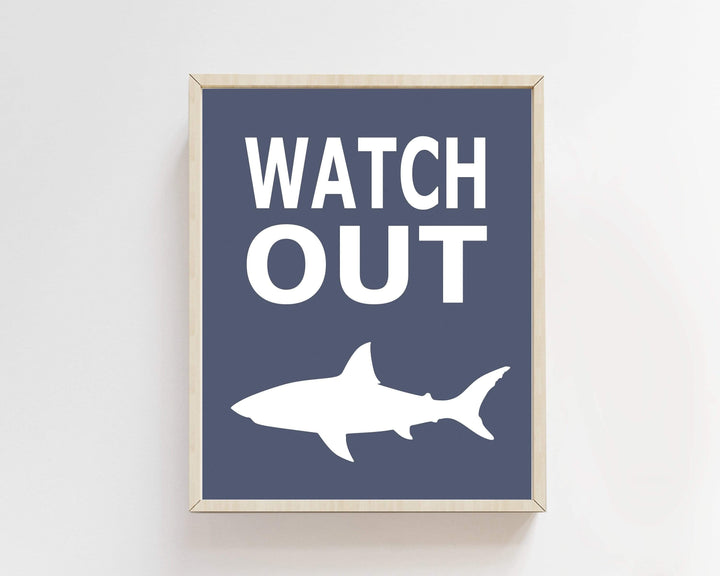 Shark bathroom print - Boys bathroom wall decor - Printable bathroom wall print - Blue bathroom prints - Boys shark room decor - H1964 nursery art print baby nursery bedroom decor