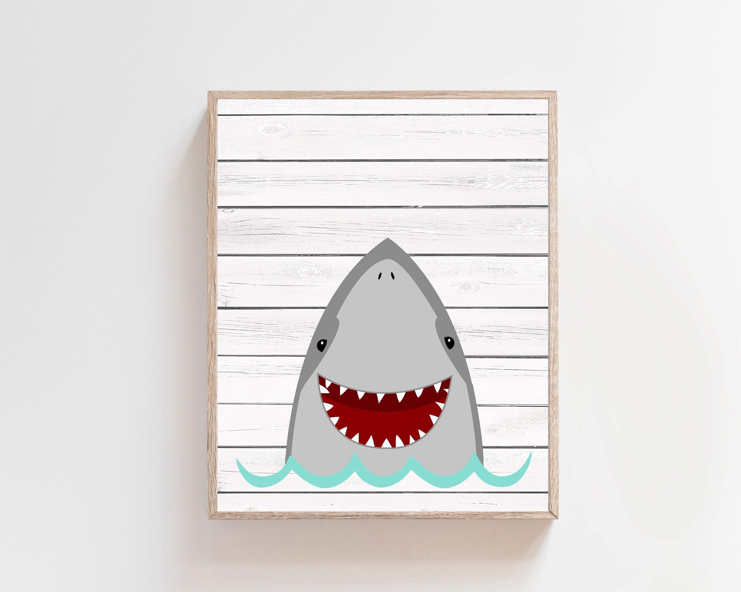 Shark Wall Art | Shark Printable wall art | Ocean wall art nursery art print baby nursery bedroom decor