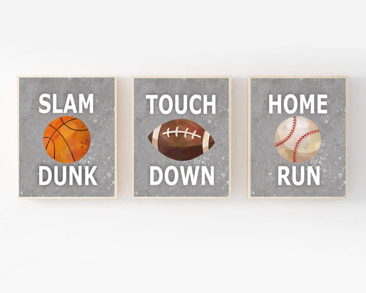 Sports decor wall art | Sports room decor | Baseball, Football, Basketball nursery art print baby nursery bedroom decor