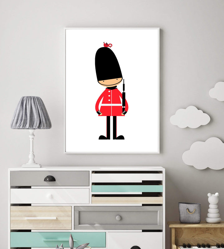 Toy Soldier art print - Boy nursery wall art - English guards - London print - UK gifts - Baby boy gift  - Modern boy nursery -  H2142 nursery art print baby nursery bedroom decor