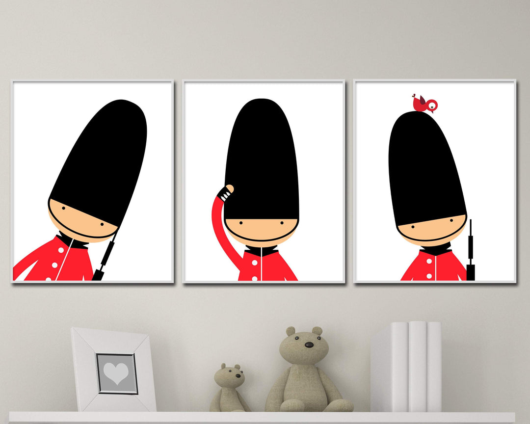 Toy Soldiers Nursery Print | English Guards Nursery Print Set | Set of 3 Art Prints nursery art print baby nursery bedroom decor