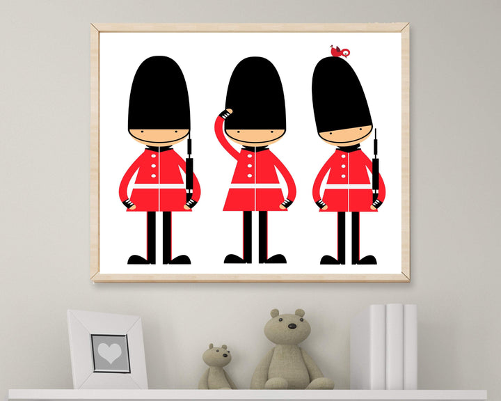 Toy Soldiers Nursery Wall Print, English Guards Nursery Art Print, nursery art print baby nursery bedroom decor