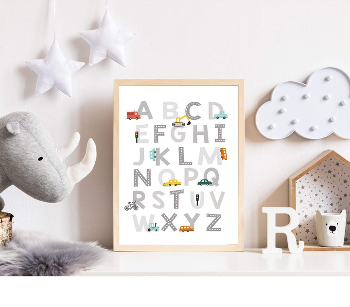 Transportation Alphabet - Baby boy nursery - Car Alphabet - ABC wall art - Printable abc - Alphabet poster - Car themed wall art - car abc nursery art print baby nursery bedroom decor