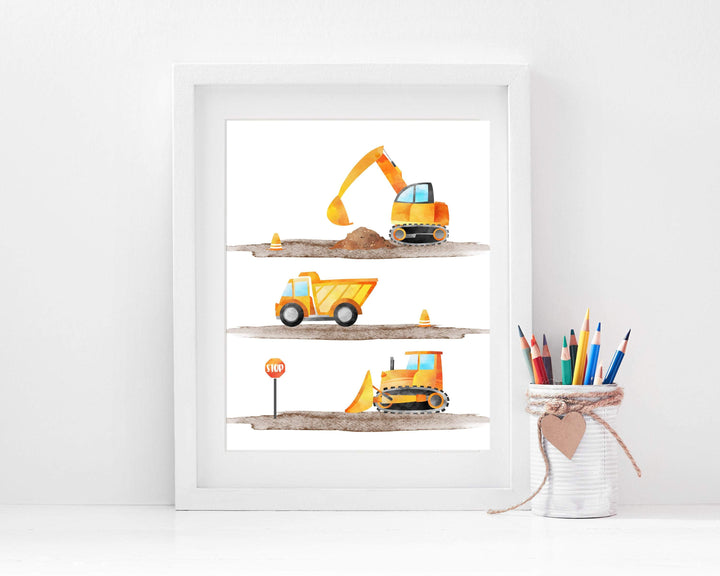 Truck Nursery Decor Art Print | Construction Decor | Truck Art Print nursery art print baby nursery bedroom decor
