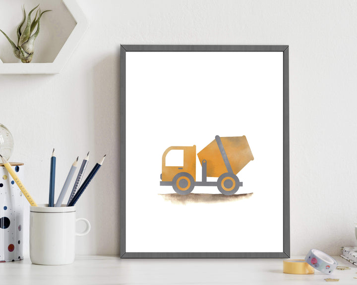 Truck prints - Truck Art - Construction Prints - Construction Nursery Art - Construction Decor - Baby Boy Nursery - Nursery Art - Set of 3 nursery art print baby nursery bedroom decor