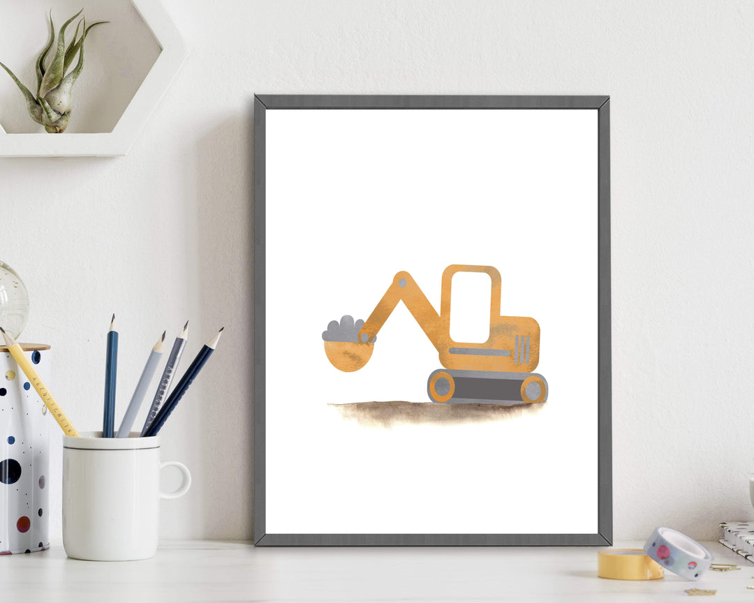 Truck prints - Truck Art - Construction Prints - Construction Nursery Art - Construction Decor - Baby Boy Nursery - Nursery Art - Set of 3 nursery art print baby nursery bedroom decor