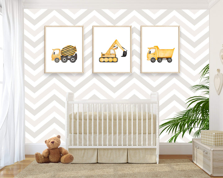 Truck Wall Art print set | Construction Truck Wall Art | Boys Room Decor nursery art print baby nursery bedroom decor