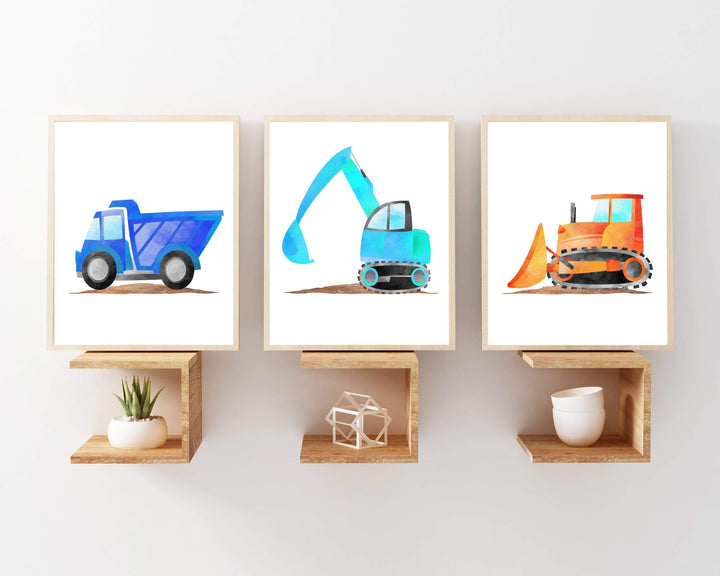 Truck Wall Art Printable | Construction nursery decor | Truck prints boys room nursery art print baby nursery bedroom decor