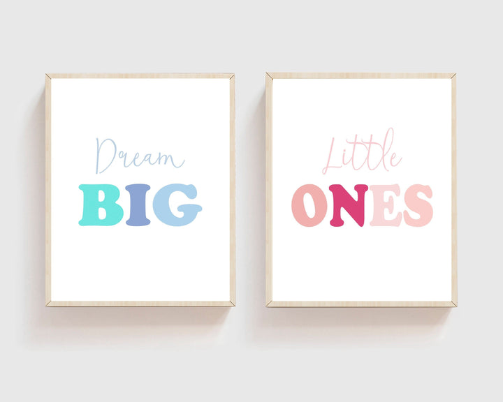 Twins nursery decor - twins wall art prints - twins nursery art - nursery prints - Blue Pink Nursery - Boy Girl Twins - Twins Gift - H1520 nursery art print baby nursery bedroom decor