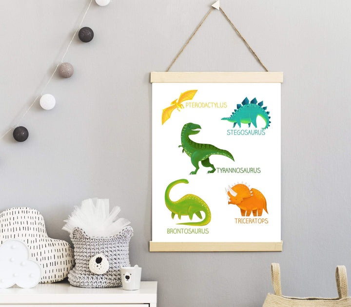 Types of Dinosaurs Poster | Kids Nursery Print nursery art print baby nursery bedroom decor