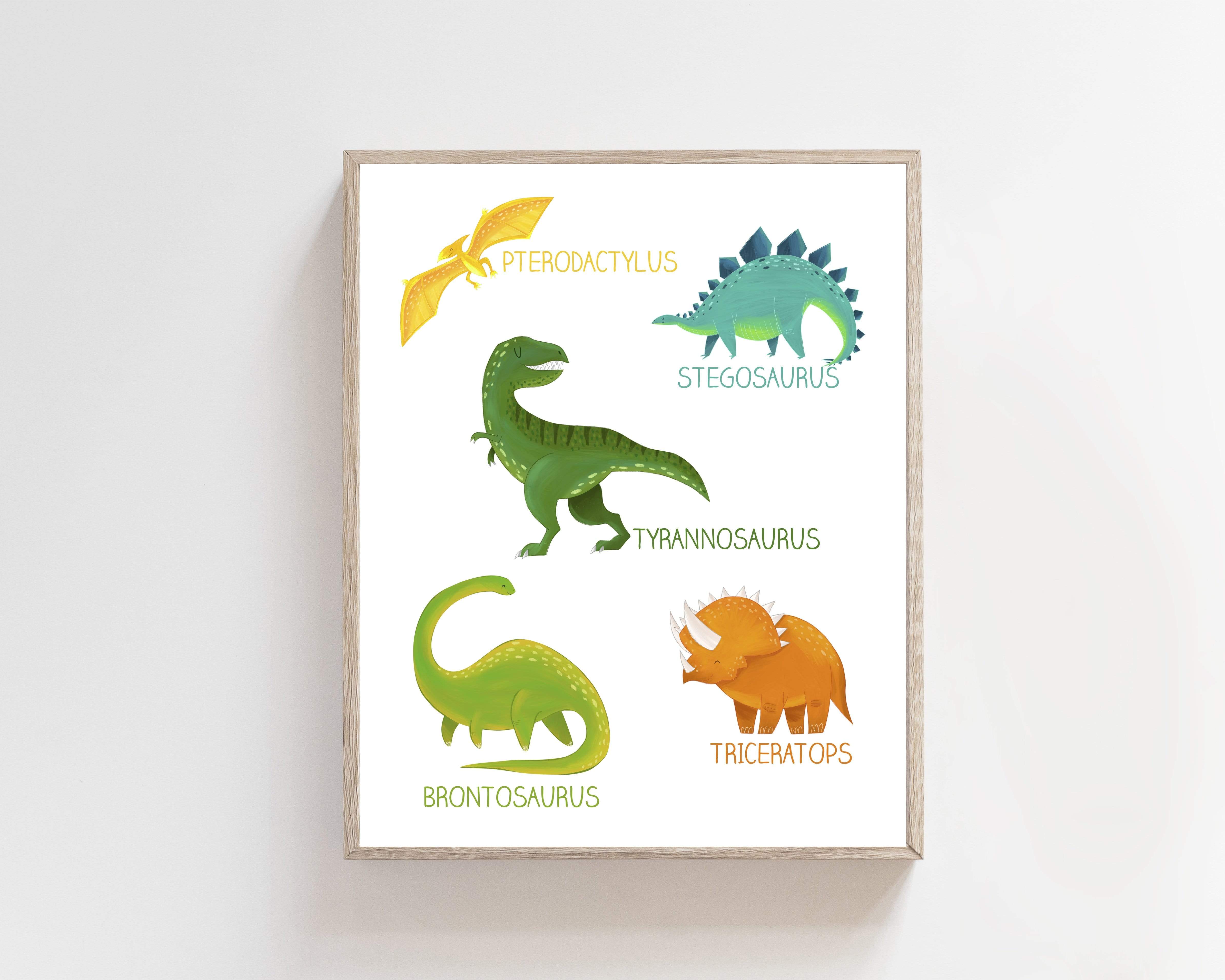 Types of Dinosaurs Poster | Kids Nursery Print nursery art print baby nursery bedroom decor