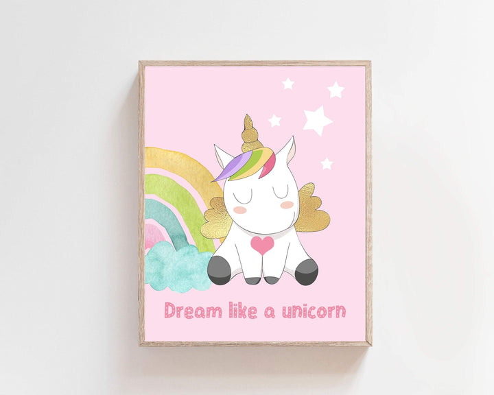 Unicorn art print - Printable unicorn - Unicorn wall art - Pink nursery printables - Nursery wall art - Kids room wall art - Unicorn print nursery art print baby nursery bedroom decor
