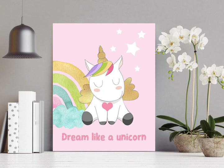 Unicorn art print - Printable unicorn - Unicorn wall art - Pink nursery printables - Nursery wall art - Kids room wall art - Unicorn print nursery art print baby nursery bedroom decor