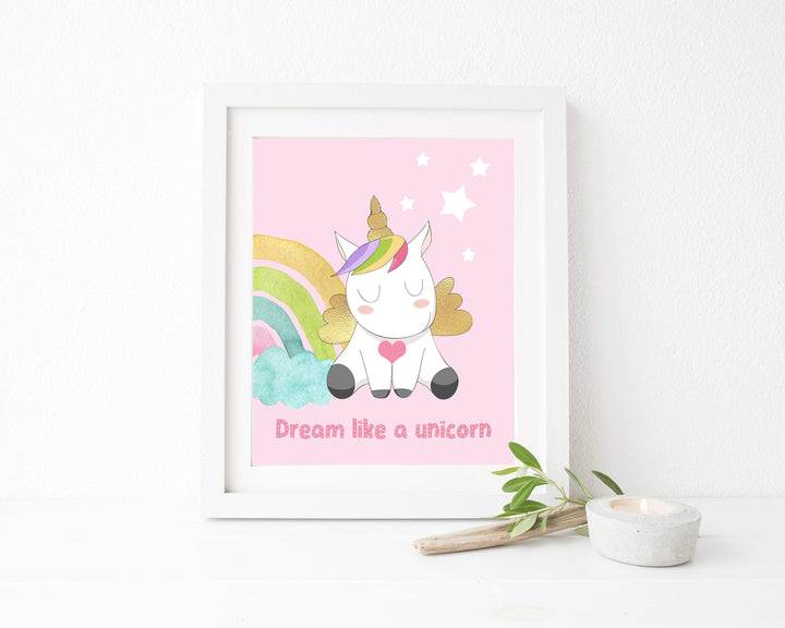 Unicorn art print - Printable unicorn - Unicorn wall art - Pink nursery printables - Nursery wall art - Kids room wall art - Unicorn print nursery art print baby nursery bedroom decor