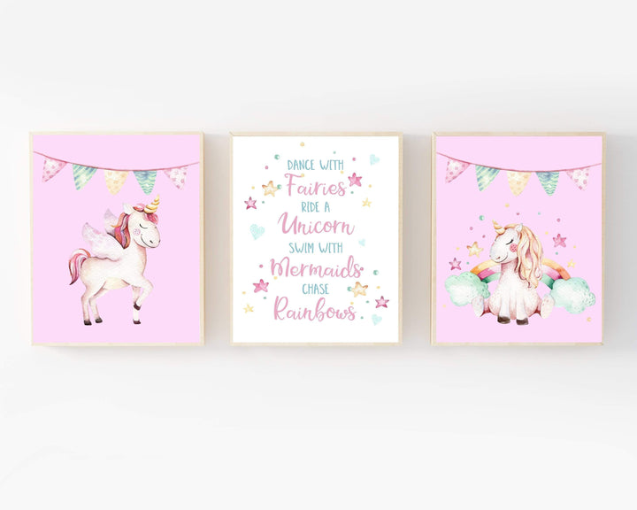 Unicorn Printable wall art - Unicorn print set - Girls room decor - Baby girl wall art - Unicorn art prints - Unicorn nursery art - H1747 nursery art print baby nursery bedroom decor