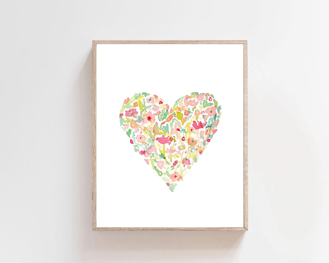 Watercolor heart print - Pink heart art print - Heart art print - Baby girl nursery wall art - Girls room decor - Girls bedroom prints nursery art print baby nursery bedroom decor