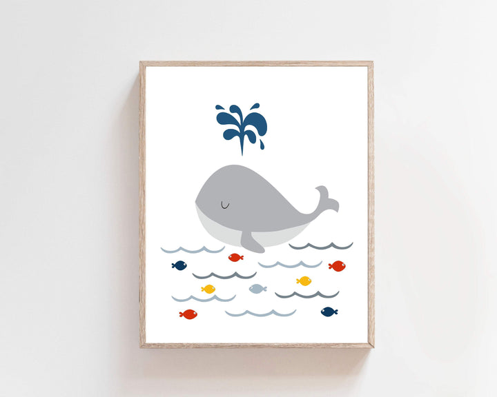 Whale nursery prints nursery art print baby nursery bedroom decor