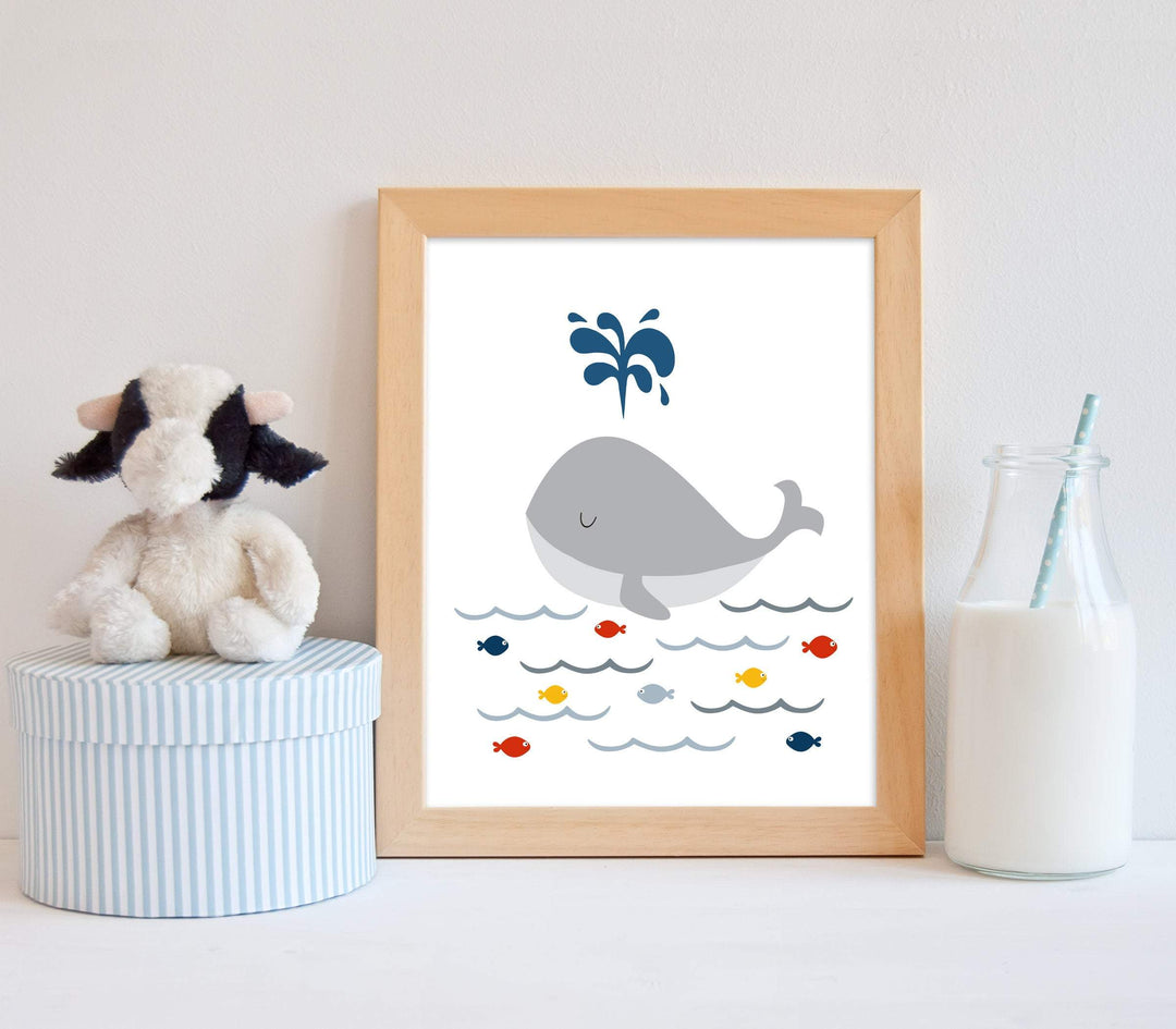 Whale nursery prints nursery art print baby nursery bedroom decor