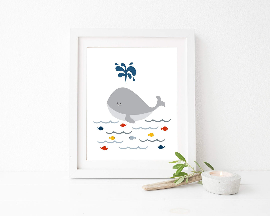 Whale nursery prints nursery art print baby nursery bedroom decor