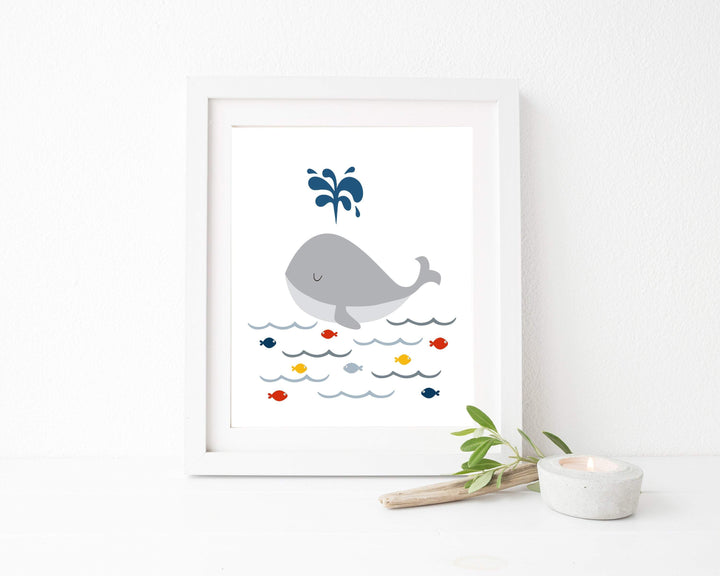 Whale nursery prints nursery art print baby nursery bedroom decor