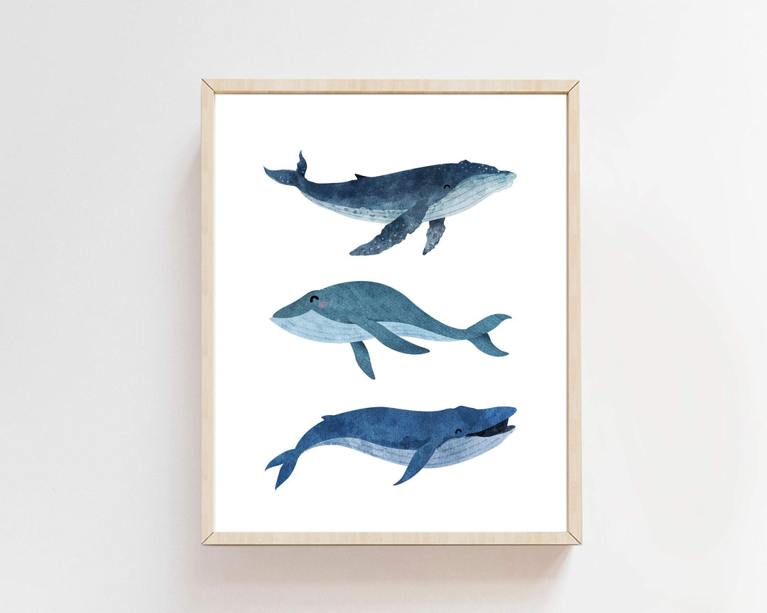 Whale wall art - Boy nursery wall art - Nautical wall decor - Nautical nursery - Baby nautical nursery - Whale art print - Sea animals H1785 nursery art print baby nursery bedroom decor