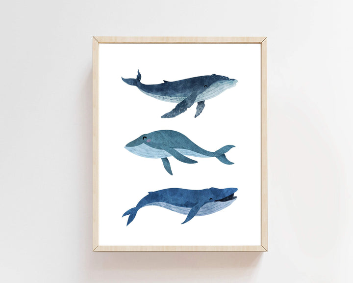 Whale wall art - Boy nursery wall art - Nautical wall decor - Nautical nursery - Baby nautical nursery - Whale art print - Sea animals H1785 nursery art print baby nursery bedroom decor
