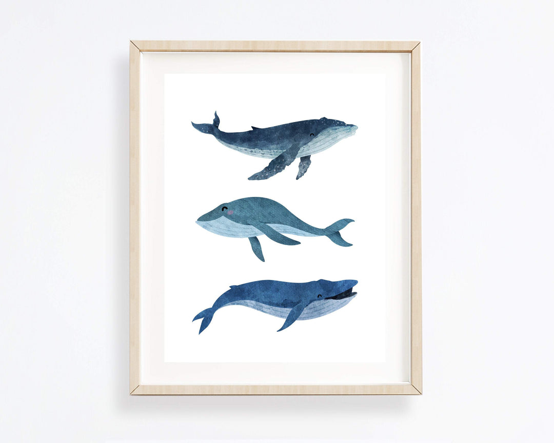 Whale wall art - Boy nursery wall art - Nautical wall decor - Nautical nursery - Baby nautical nursery - Whale art print - Sea animals H1785 nursery art print baby nursery bedroom decor