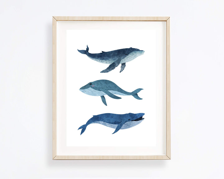 Whale wall art - Boy nursery wall art - Nautical wall decor - Nautical nursery - Baby nautical nursery - Whale art print - Sea animals H1785 nursery art print baby nursery bedroom decor