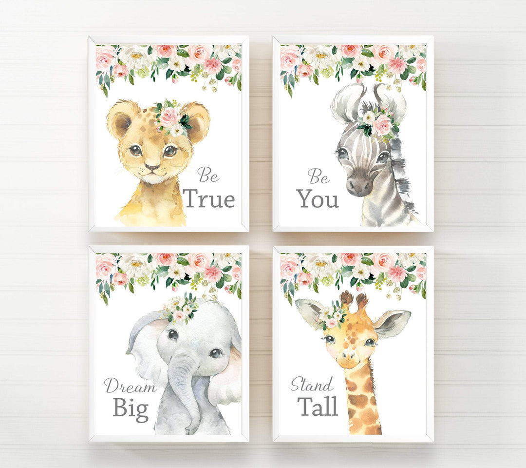 Woodland nursery art - Woodland nursery wall art - Woodland nursery decor girl - Woodland nursery girl - Floral nursery decor - H1929 nursery art print baby nursery bedroom decor