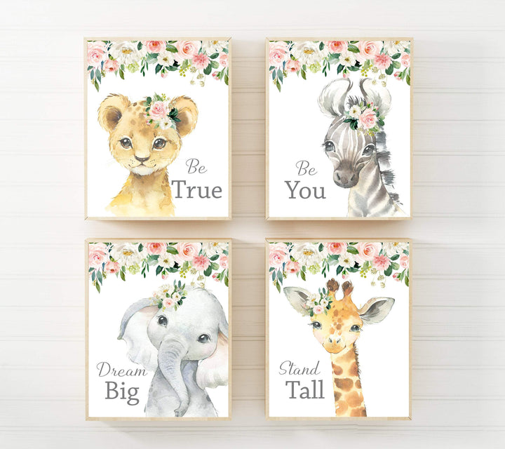 Woodland nursery art - Woodland nursery wall art - Woodland nursery decor girl - Woodland nursery girl - Floral nursery decor - H1929 nursery art print baby nursery bedroom decor