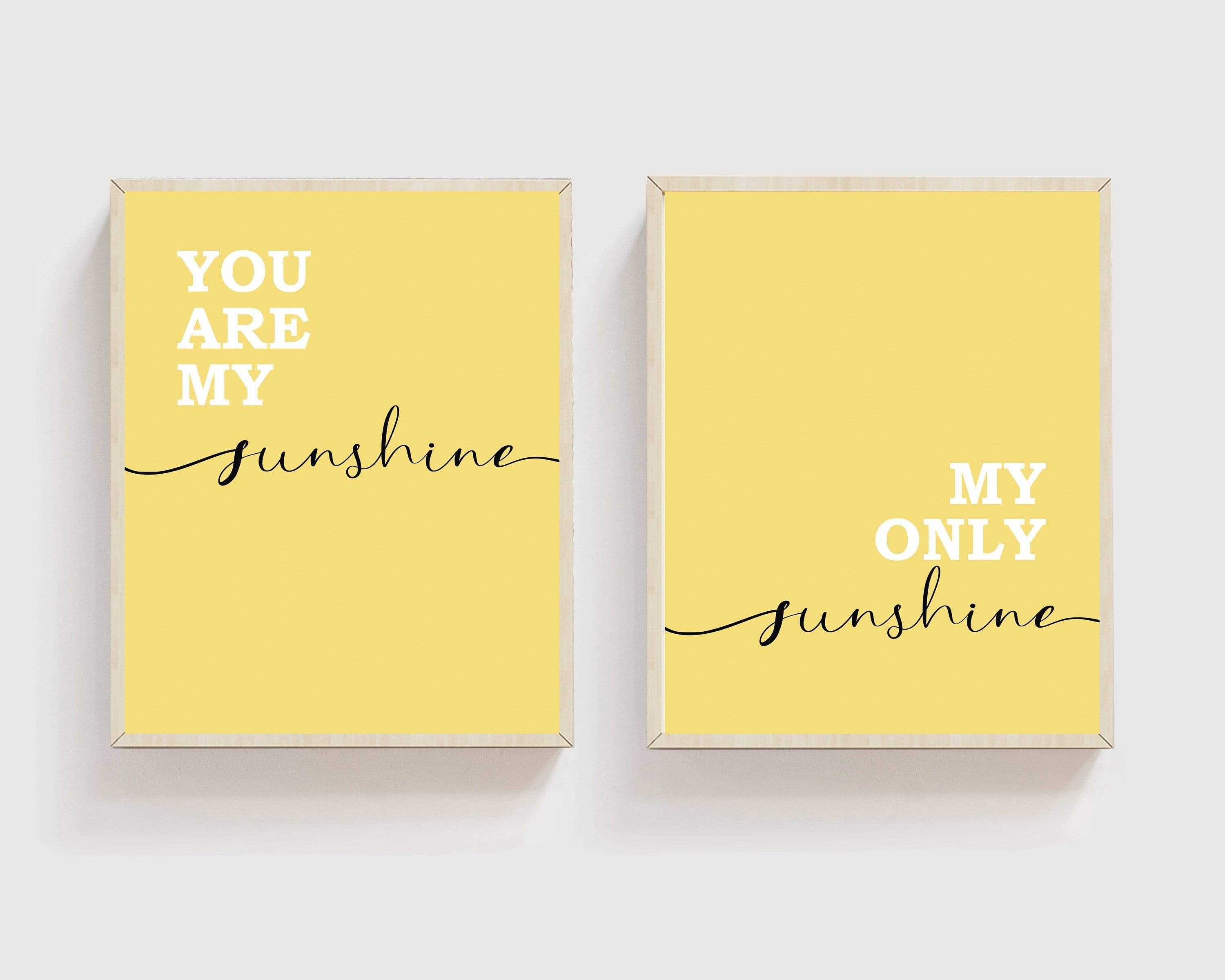 You are my sunshine wall art - Sunshine sign - Sunshine prints  - Yellow wall art - Yellow nursery prints - Nursery quotes printable - H1975 nursery art print baby nursery bedroom decor