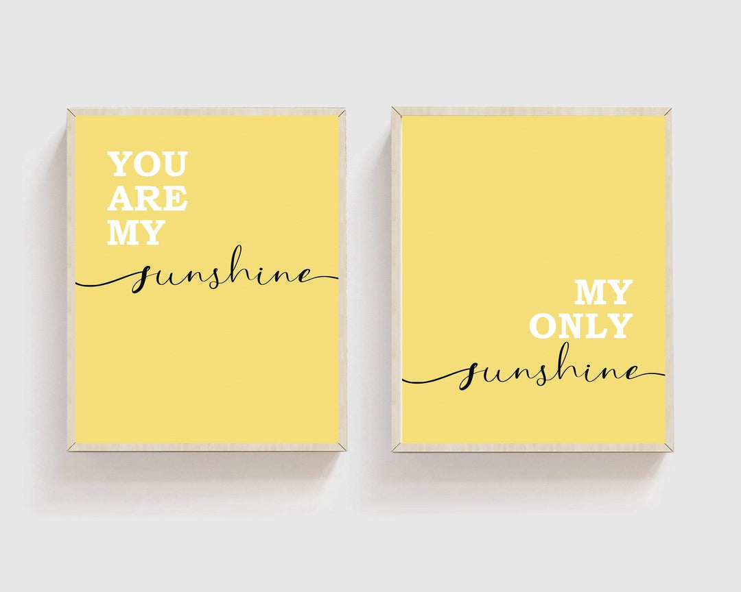 You are my sunshine wall art - Sunshine sign - Sunshine prints  - Yellow wall art - Yellow nursery prints - Nursery quotes printable - H1975 nursery art print baby nursery bedroom decor