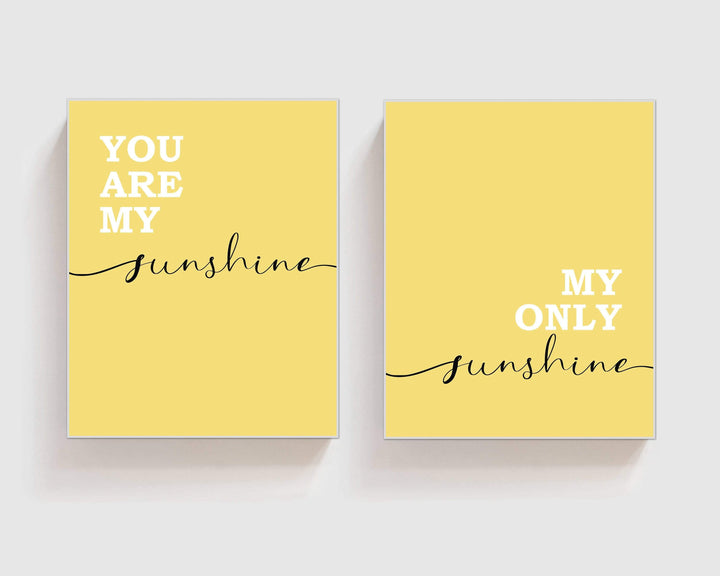 You are my sunshine wall art - Sunshine sign - Sunshine prints  - Yellow wall art - Yellow nursery prints - Nursery quotes printable - H1975 nursery art print baby nursery bedroom decor