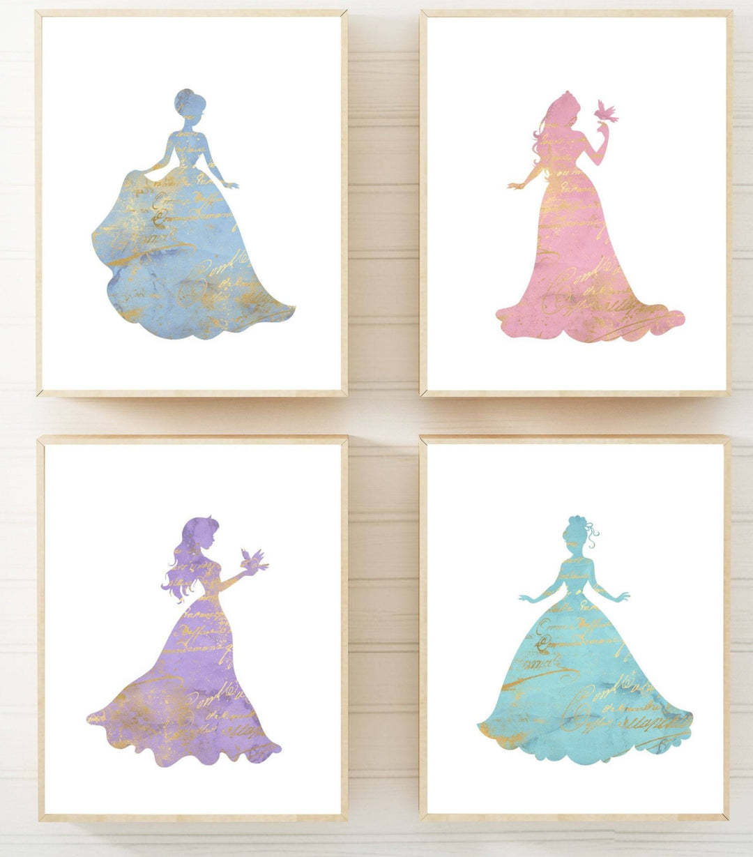 Princess nursery print - Princess wall art - Watercolor princess print - Princess decor - Girls bedroom prints - Pastel princess - H2336 nursery art print baby nursery bedroom decor