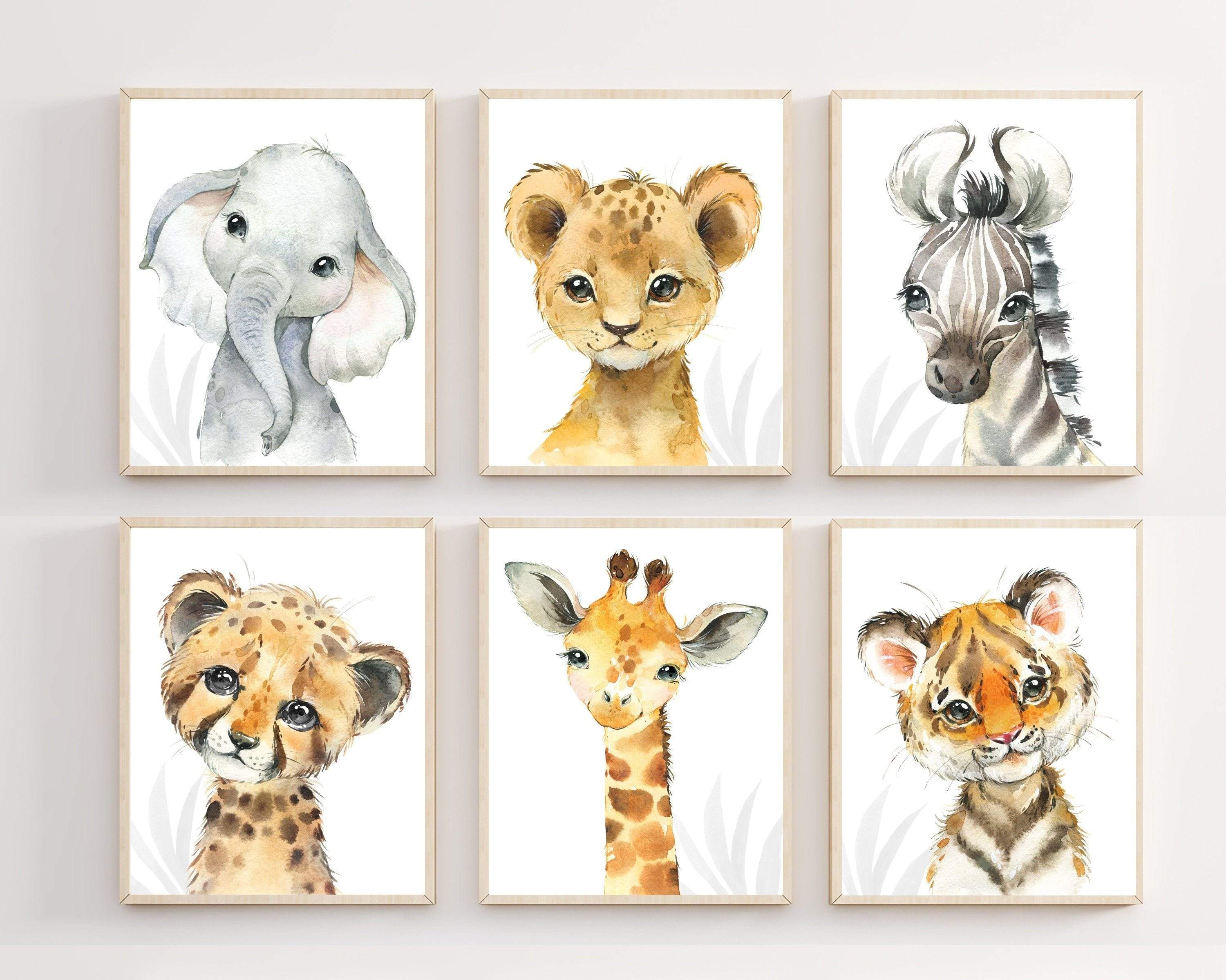 Safari baby animal prints - Safari Animal prints - Watercolor animal prints - Safari nursery decor - Safari Jungle animals - Baby nursery nursery art print baby nursery bedroom decor