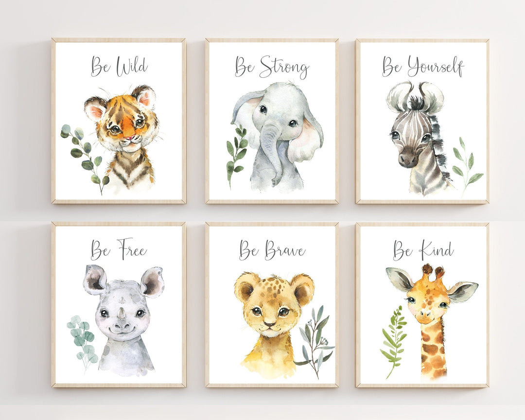 nursery art print baby nursery bedroom decor Safari Nursery decor - Baby animal print - Baby Safari animal nursery - Nursery prints - Jungle nursery decor - Nursery wall art - H2709