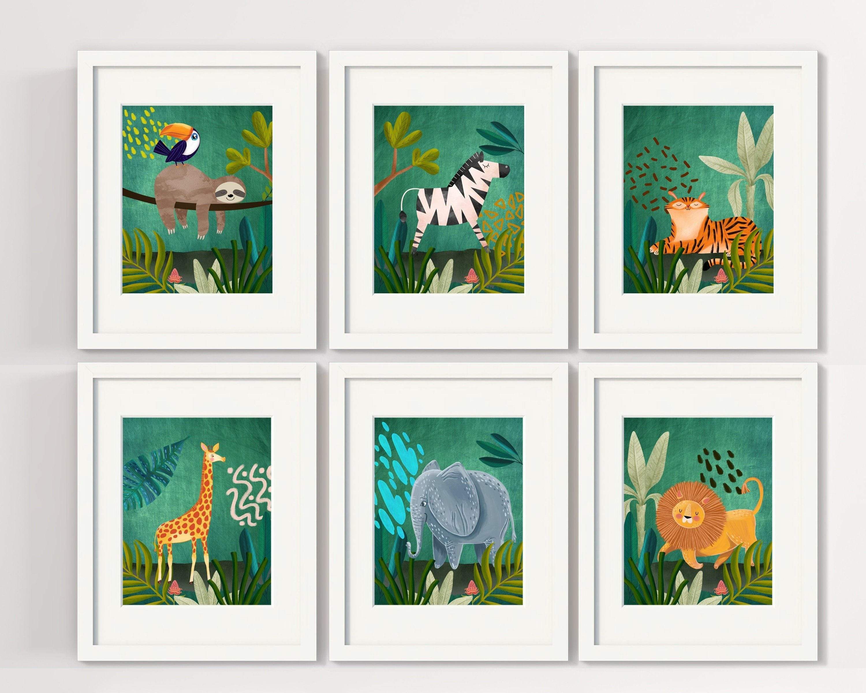 Safari Nursery decor - Baby animal prints - Baby safari animal nursery - Safari nursery prints - Nursery decor - Animal prints - Watercolor nursery art print baby nursery bedroom decor