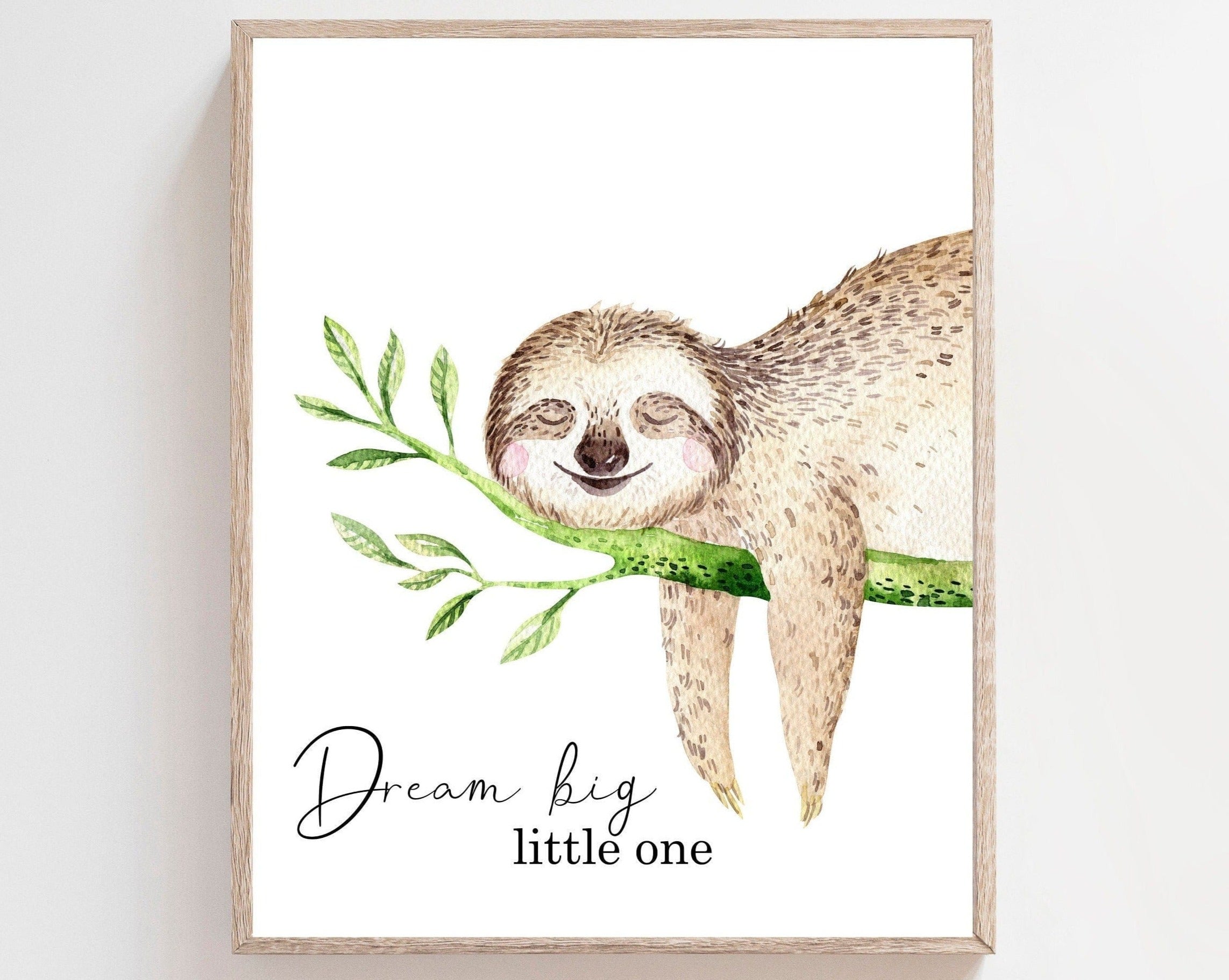 nursery art print baby nursery bedroom decor Sloth nursery decor - Sloth prints - Sloth wall art - Nursery wall art - Animals nursery - Baby sloth picture - Digital download - H2686