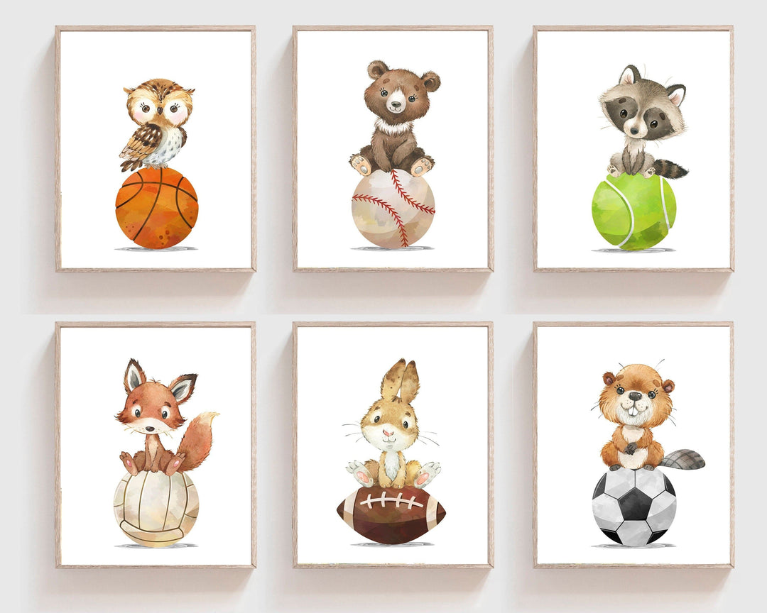 nursery art print baby nursery bedroom decor Sports Nursery Decor - Animal sports nursery - Nursery sports decor - Animal sports print - Baby boy sports nursery - Boy nursery decor