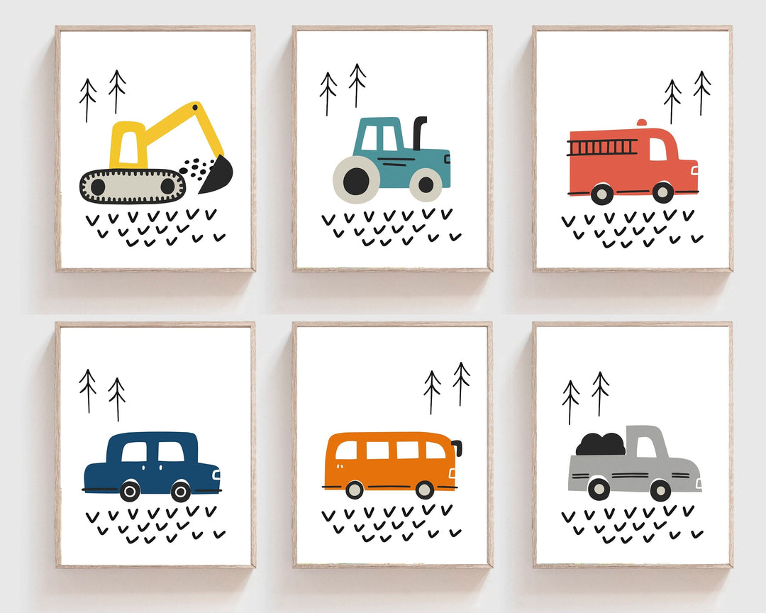 nursery art print baby nursery bedroom decor Transportation wall art - Car Nursery decor - Transportation prints - Vehicle prints - Boy room car decor - DIGITAL DOWNLOAD - H2569