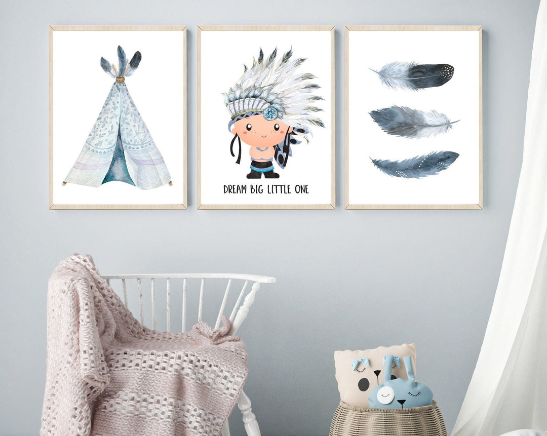 nursery art print baby nursery bedroom decor Tribal nursery - Baby boy decor - Boys wall art - Boho Teepee - Printable art - Tribal wall art - Boys room prints - Nursery prints - H1587