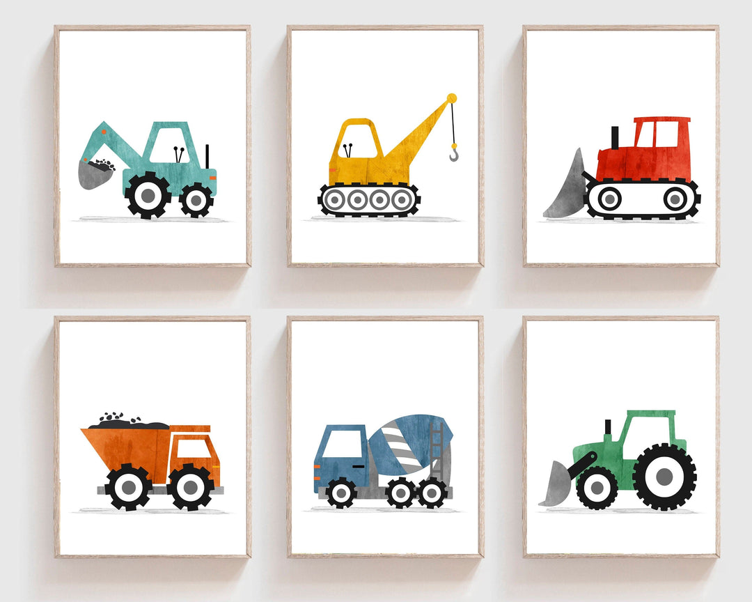 nursery art print baby nursery bedroom decor Truck prints boys room - Construction truck wall art - Boys room decor - Big boys wall art - Construction art printables - Truck nursery
