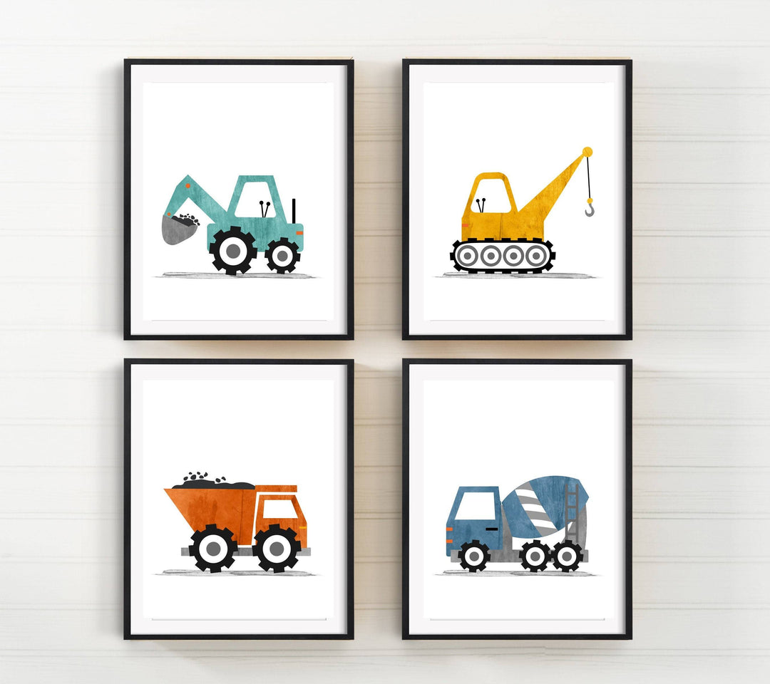 nursery art print baby nursery bedroom decor Truck wall art - Construction nursery art - Nursery wall art - Transportation nursery art - Boy nursery decor - Boy room art - Dump Truck