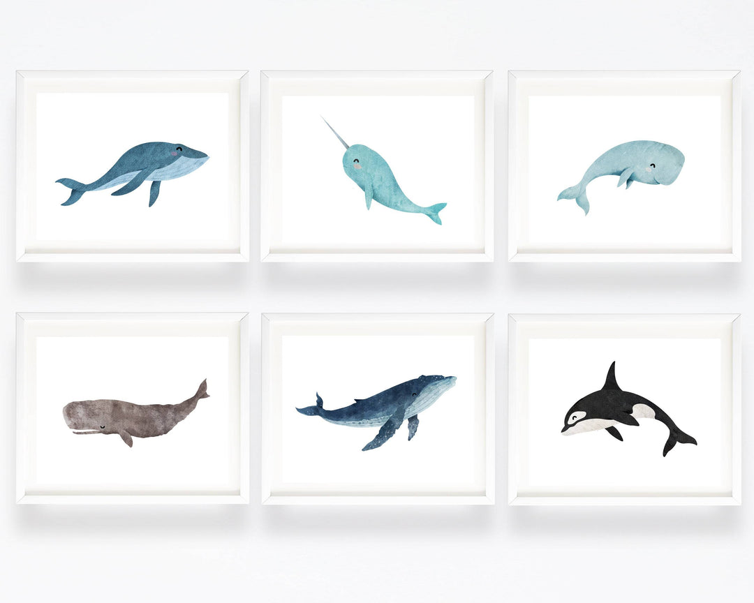 Whale print - Watercolor Whale print - Kids room art - Boys room wall art - Nautical nursery - Nautical Kids decor - Whale wall art - H1780 nursery art print baby nursery bedroom decor