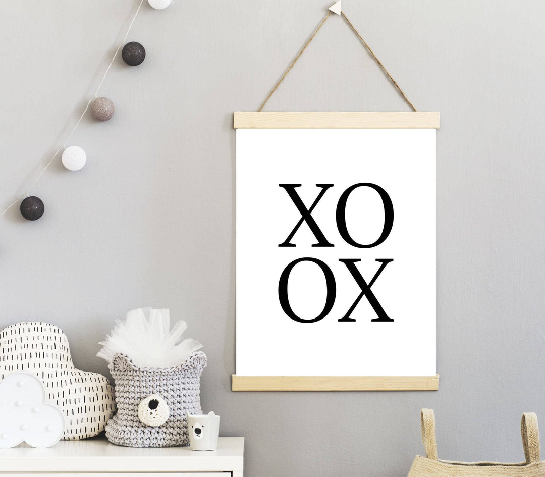 nursery art print baby nursery bedroom decor XO art print - Hugs and kisses art - Black and white nursery prints - X O wall art -  Typography print - Minimalist nursery decor  - H2253